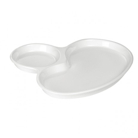 Plat en porcelaine blanche 2 compartiments