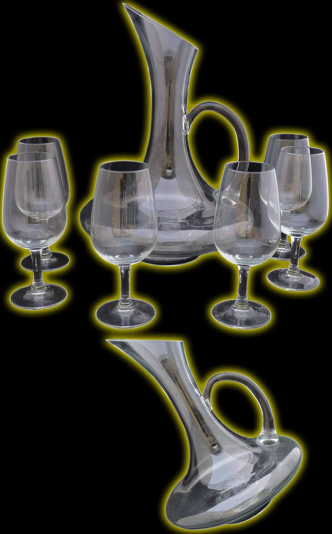 Service à vin carafe et verres Modèle Bouquet