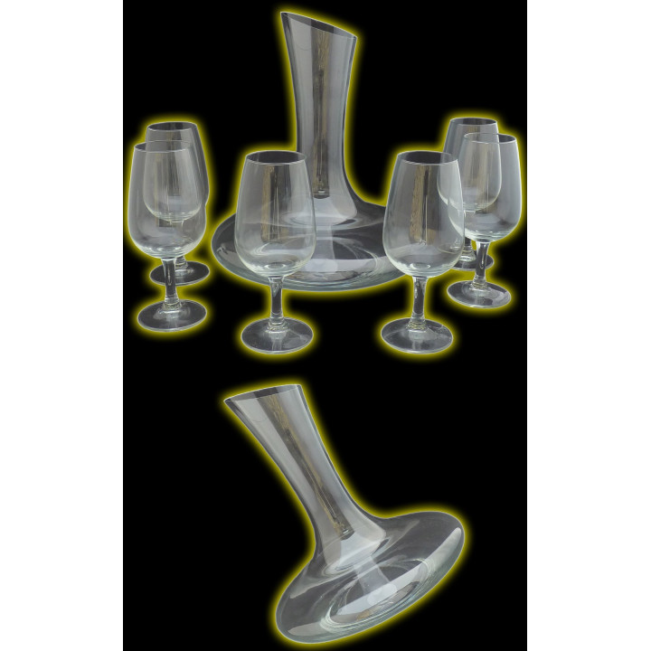 Service à vin carafe et verres Vignoble