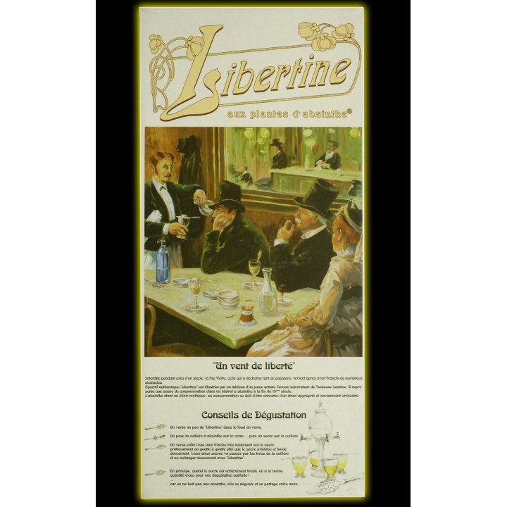 Coffret Libertine Fleur d'Absinthe 70cl verres et cuillères dos