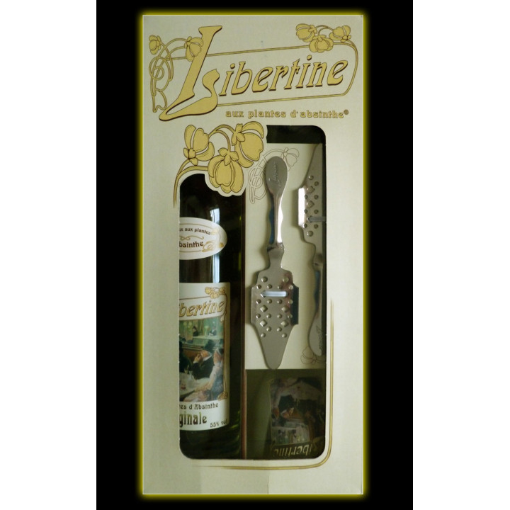 Coffret Libertine Originale 70cl verres et cuillères étui