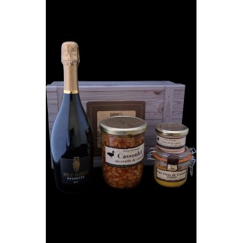 Coffret authentique foie gras, cassoulet et Prosecco Oro Di Valerius