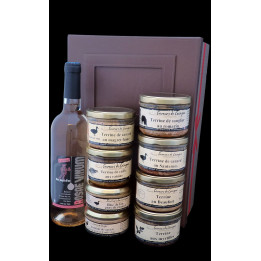 Coffret cadre photos terrines et vin de rose