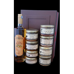 Coffret cadre photos terrines et vin de pêche