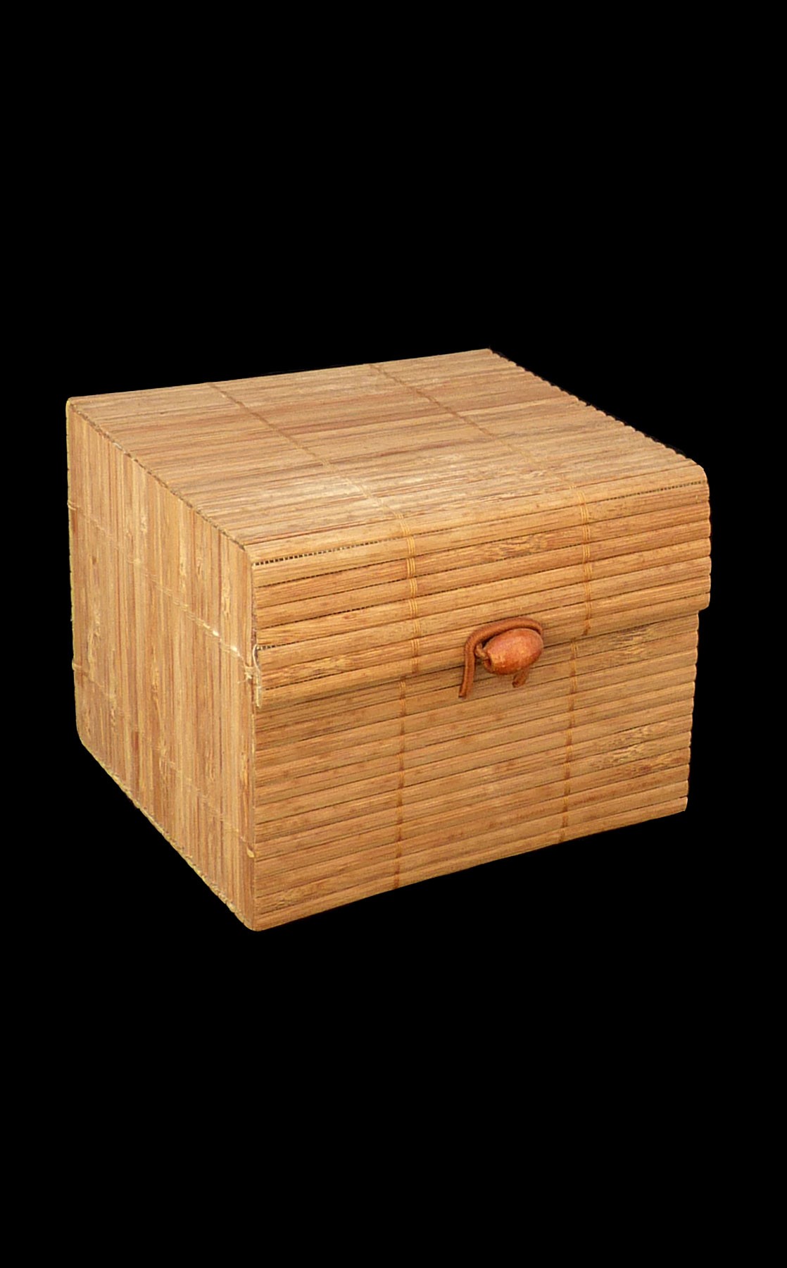 Coffret carré rigide  bambou et bois