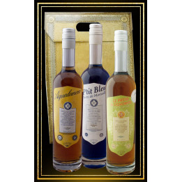 Coffret cadeau Les 3 Anis Aquanalanca, P'tit Bleu et Pastis du Liquoriste 70cl