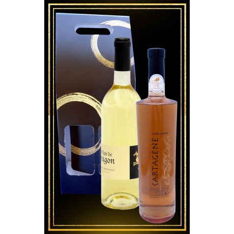 Coffret cadeau Hydromel Elixir du Dragon et Cartagène du Languedoc 75cl