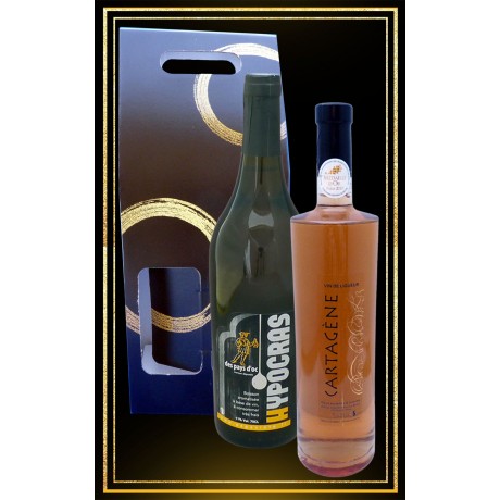 Coffret cadeau Hypocras Blanc et Cartagène du Languedoc 75cl