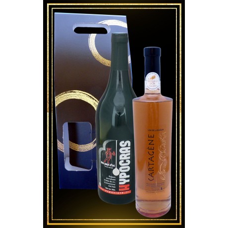 Coffret cadeau Hypocras Rouge et Cartagène du Languedoc 75cl