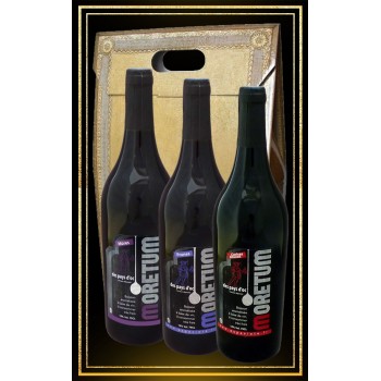 Coffret 3 vins du moyen age aux fruits Moretum cerise, prune et mûre