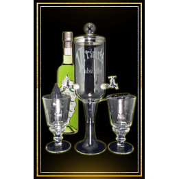 Service Petite fontaine à absinthe 2 robinets Bouteille La Verte 50cl