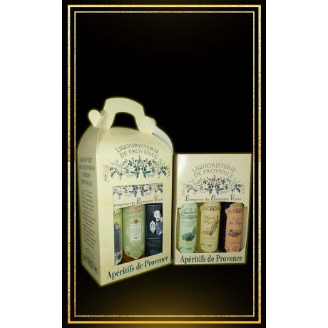 Coffret cadeau 2 anis un pastis et 3 liqueurs provençales