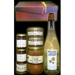 Coffret Festif Hydromel pétillant foie gras et accompagnements et Volaille aux cèpes