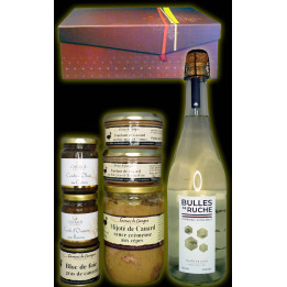 Coffret Festif Hydromel pétillant foie gras et accompagnements et Mijoté de canard