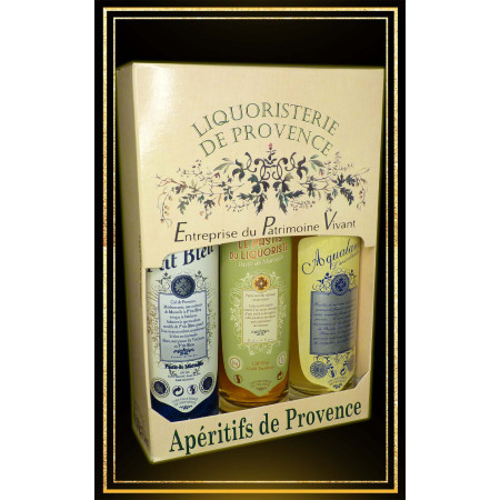 Coffret cadeau Aqualanca P'tit Bleu et Pastis du Liquoriste 3x10cl