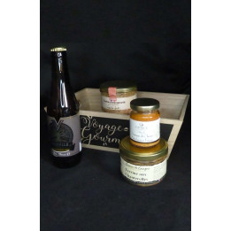 Coffret voyage gourmand Hydromel Doble miel, terrines et produit à toaster