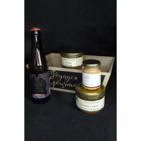 Coffret voyage gourmand Hydromel Freyja, terrines et crème de saumon fumé