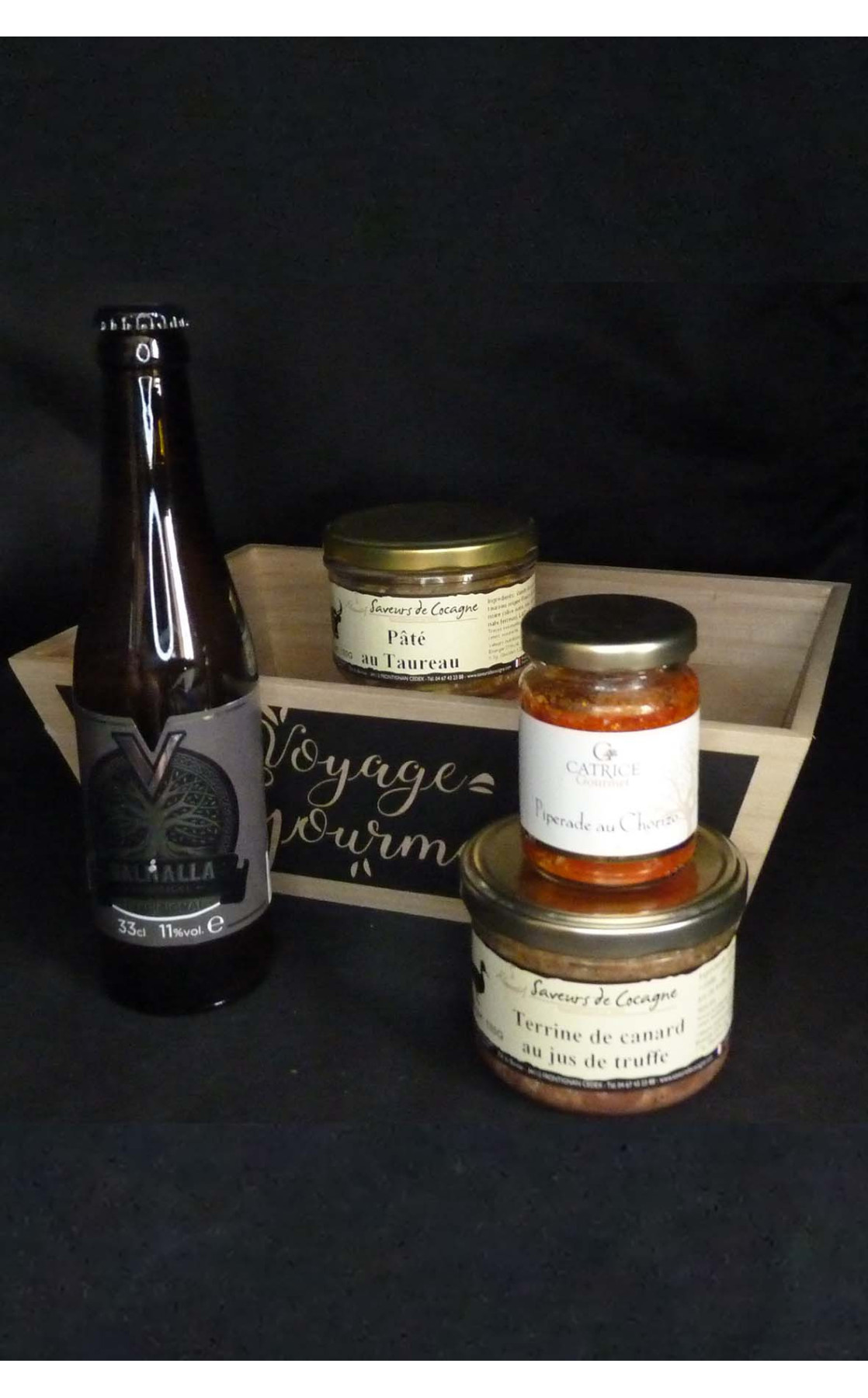 Coffret voyage gourmand Hydromel Tradicional, terrines et produit à toaster