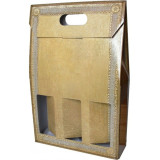 Carton 3 bouteilles à fenêtre Or