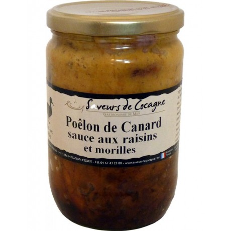 Poêlon de canard sauce aux raisins et aux morilles - 600g