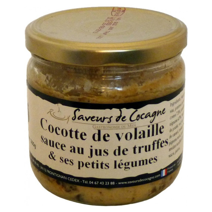 Cocotte de volaille sauce au jus de truffes et ses petits légumes - 300g