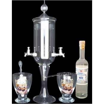 Service petite Fontaine à absinthe 2 robinets Libertine et Blanche de Fougerolles 20cl